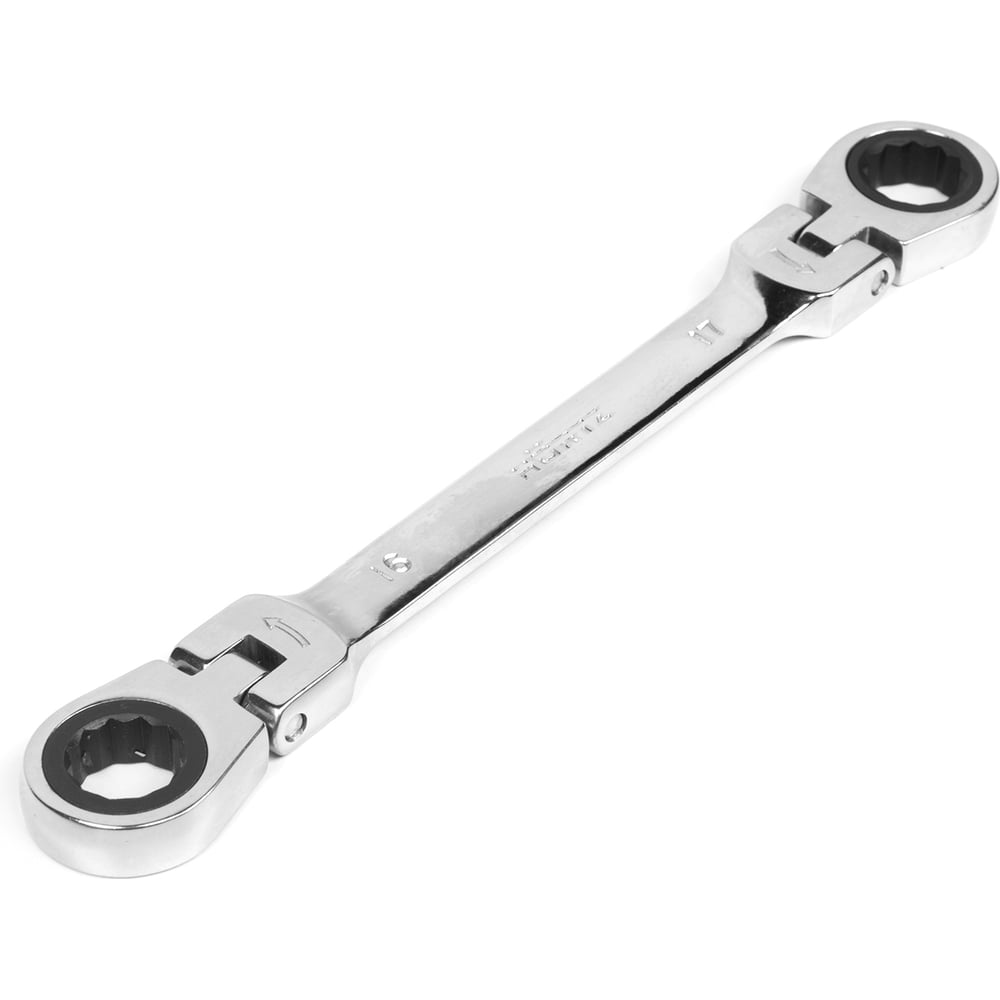 Изображение товара Накидной двусторонний ключ HORTZ 16х17 трещ/шарн. хромированный HOR 118763