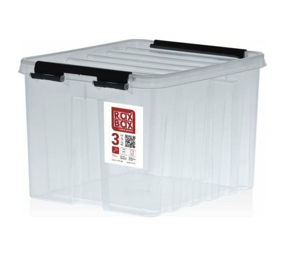 Изображение товара Ящик п/п Rox Box 210х170х140 мм с крышкой и клипсами, 3 л. прозрачный 18691 M-003-00.07