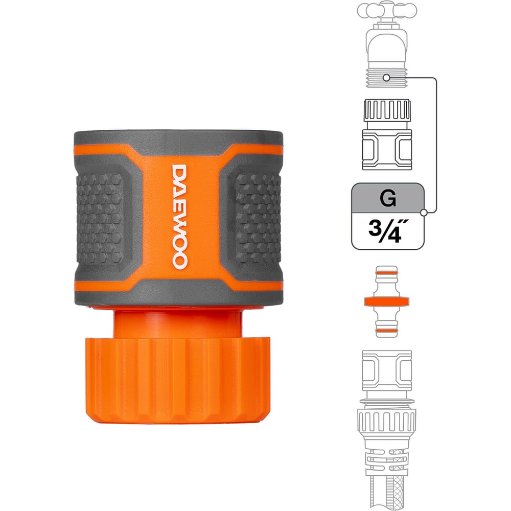 Изображение товара Коннектор для шланга DAEWOO G 3/4" 26 мм DWC 2119