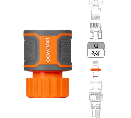 Изображение товара Коннектор для шланга DAEWOO с внутренней резьбой G 3/4", 26 мм DWC 2119