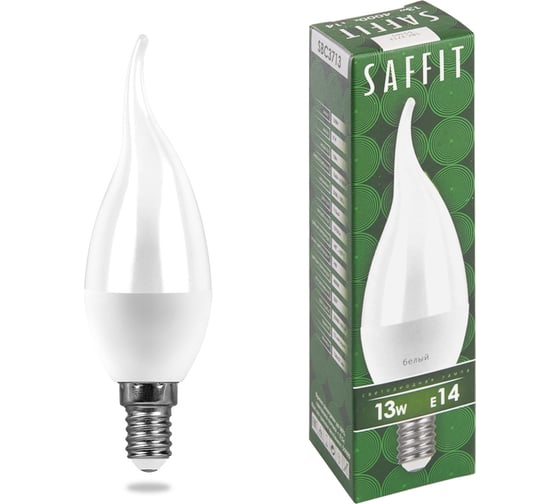Изображение товара Светодиодная лампа SAFFIT SBC3713 13W 4000K 230V E14 C37T свеча на ветру 55165