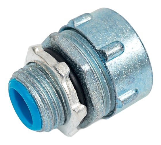 Изображение товара Муфта вводная Рувинил с наружной резьбой на металлорукав 12 типа Р3-Ц и Р3-Ц-ПВХ 10 штук МВн-12