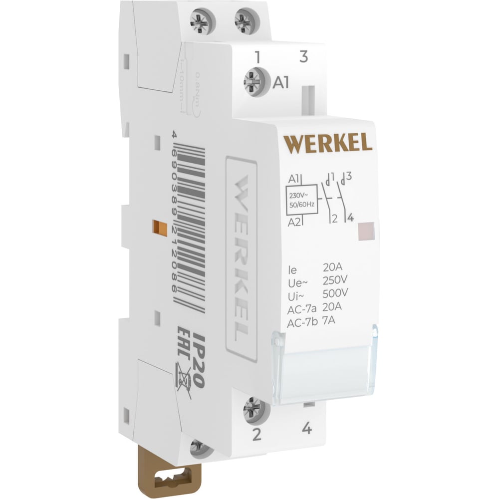 Контактор модульный WERKEL 20 A 2NO (1 мод.) a069473
