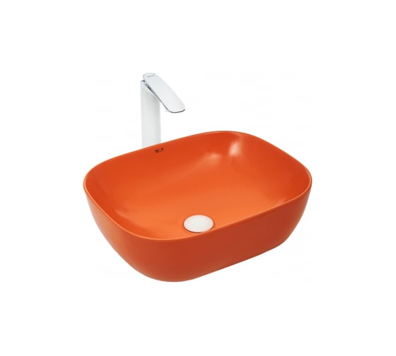 Изображение товара Накладная раковина WeltWasser WW ELBACH матовая оранжевая, 490х395х150 2143 10000004526
