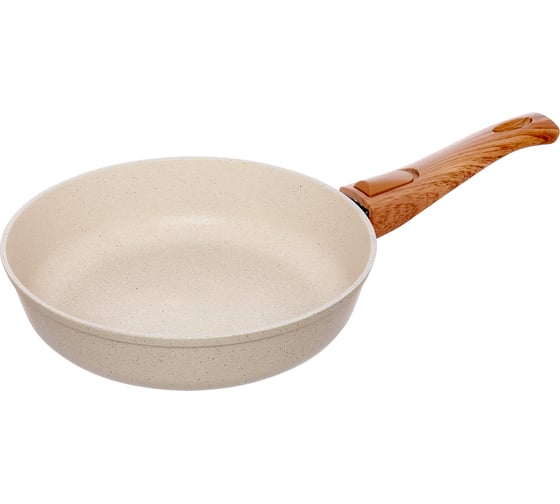 Изображение товара Сковорода Традиция готовить с любовью антипригарное покрытие, литая, 22 см, съемная ручка, Ваниль ТВ2225