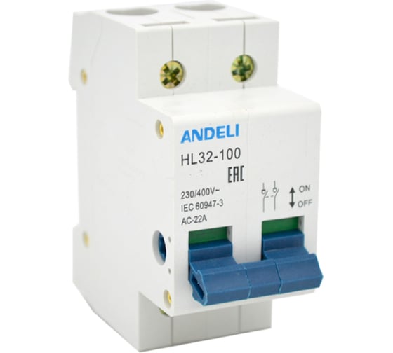 Изображение товара Выключатель нагрузки ANDELI HL32-100 2P 63A ADL04-041