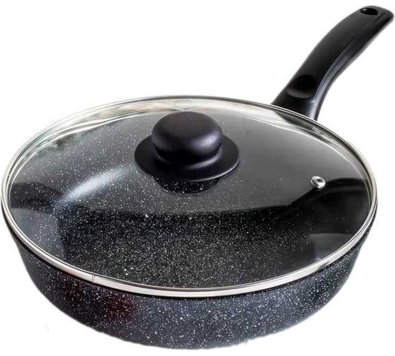 Изображение товара Сковорода Традиция готовить с любовью антипригарное покрытие, литая, 22 см, стеклянная крышка, Оптима ТО22213