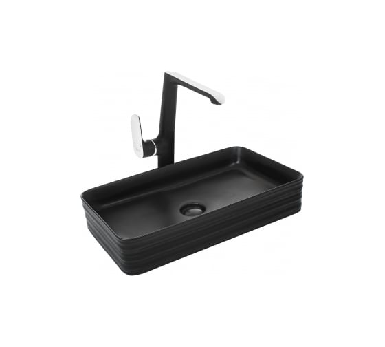Изображение товара Накладная раковина WeltWasser WW ELBACH матовая черная, 675х380х120 2250 MB 10000004557