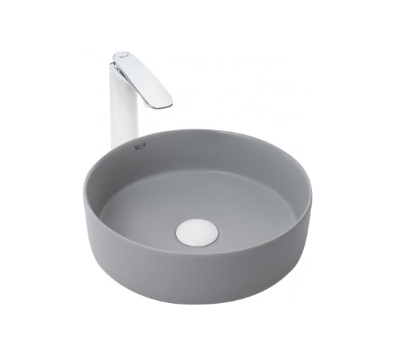 Изображение товара Накладная раковина WeltWasser WW ELBACH матовая светло-серая, 355х355х120 3134 MFG 10000004513
