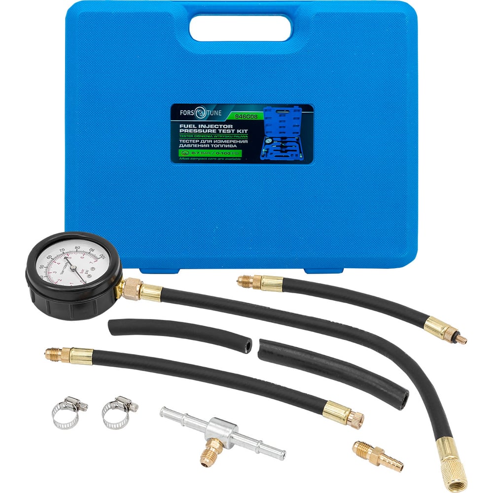 Изображение товара Манометр для измерения давления топлива FORS&TUNE с адаптерами