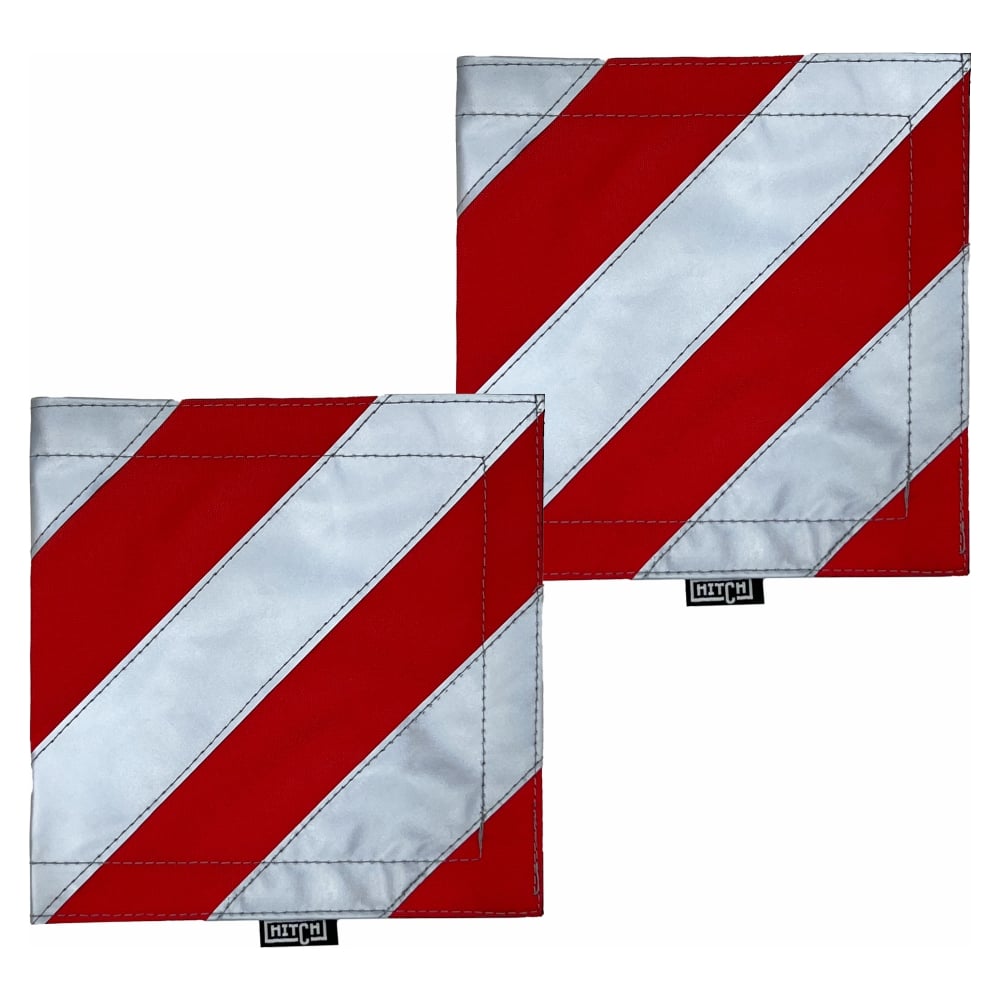 Изображение товара Комплект из двух светоотражающих флажков HITCH 200x200мм для троса буксировки