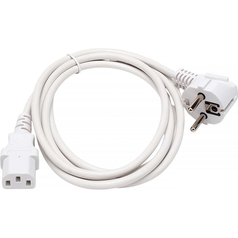 Изображение товара Кабель питания Cablexpert Schuko-C13 1.8м белый для надежных подключений