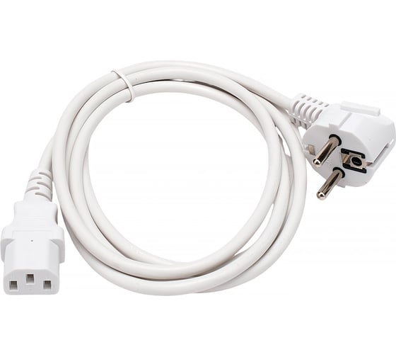 Изображение товара Кабель питания Cablexpert Schuko-C13, 3x0.5мм2, 6A, с заземлением, 1.8м, белый, пакет, PC-186W