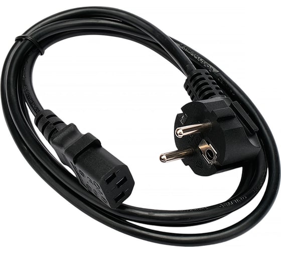 Изображение товара Кабель питания Cablexpert Schuko-C13, 3x0.75мм2, 10A, VDE, с заземлением, 1.5м, черный, пакет, PC-186-VDE-1.5M