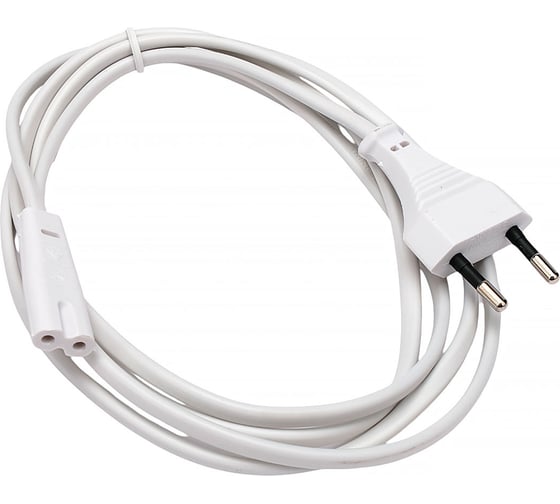 Изображение товара Кабель питания Cablexpert CEE 7/16-C7, 2x0.75мм2, 2.5А, VDE, 1.8м, белый, пакет, PC-184W-VDE-1.8M