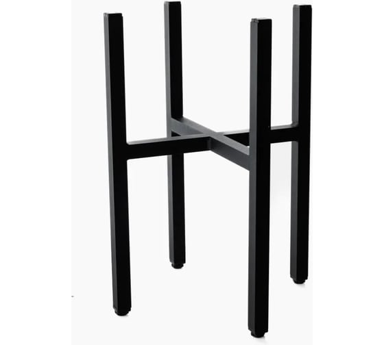 Изображение товара Подставка для цветов и растений Saros Polymer напольная, металлическая, Н=400, (черная) 410003