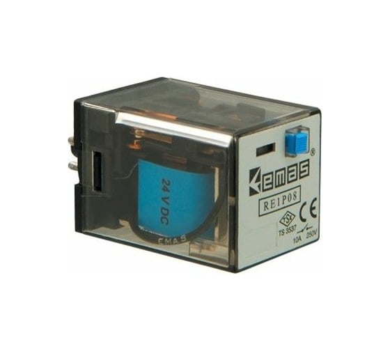 Изображение товара Реле Emas на 8 выводов 24 В DС 2 переключающих контакта RE1P08DC024