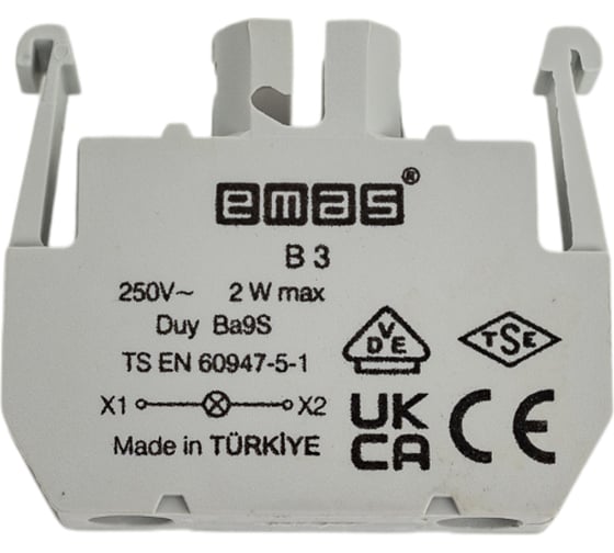 Изображение товара Патрон Emas для ламп накаливания и светодиодов с цоколем типа BA9S B3