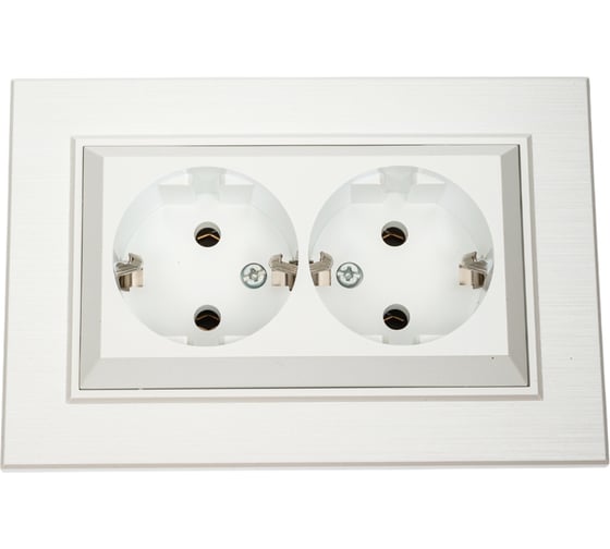 Изображение товара Розетка 2-я MAKEL СП KAREA LINE STAR с заземлением, 16А, IP20, жемчужный 86100082