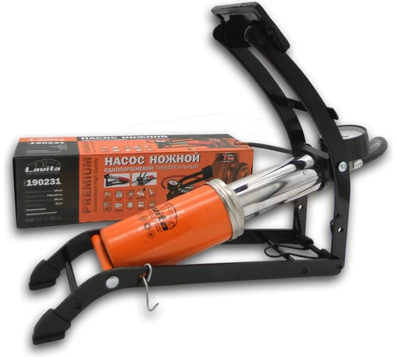 Изображение товара Насос автомобильный LAVITA ножной 7 АТМ однопоршневой, усиленный LA 190231