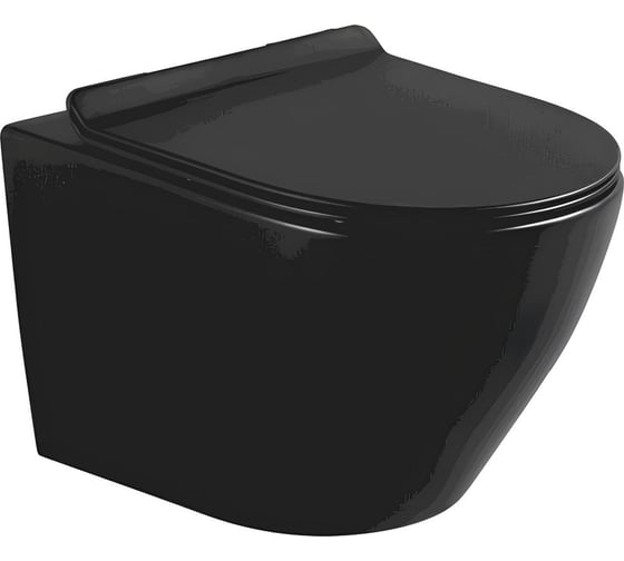 Изображение товара Унитаз подвесной Selena Circulo б/о в/к микролифт, черный C001NM 123-0220