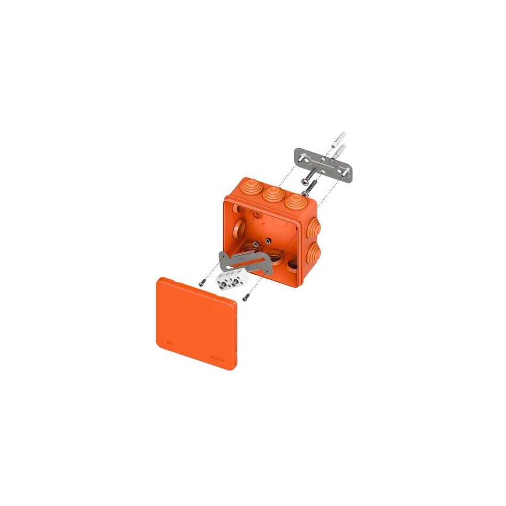 Изображение товара Коробка огнестойкая EKF E45, 100x100x50 мм, с клеммниками, 4 полюса, 0.5-4 мм2, IP55 HF plc-kmfr-100-404