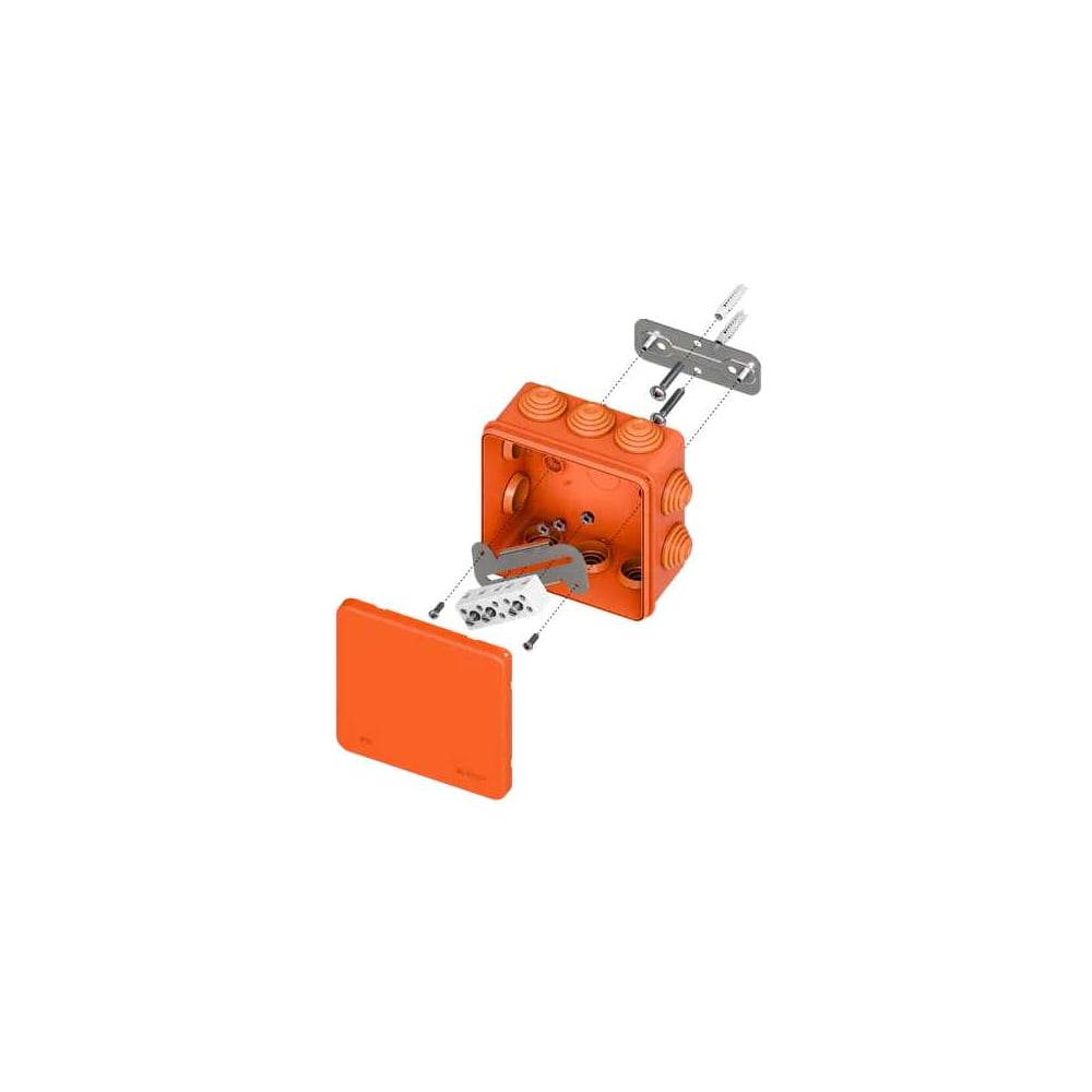 Изображение товара Коробка огнестойкая EKF E45 100x100x50 мм с клеммниками для наружного монтажа