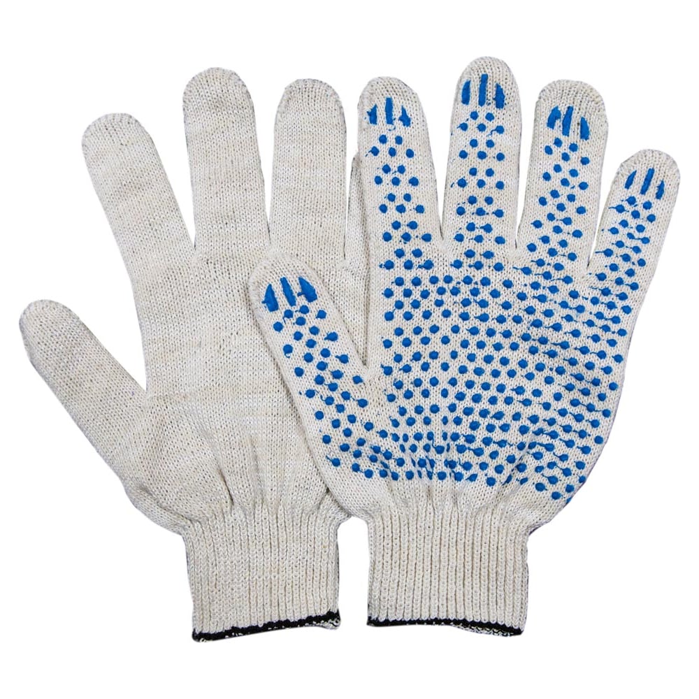 Изображение товара Перчатки TeaM х/б с ПВХ 10 класс 5 нитей П105Н универсальные