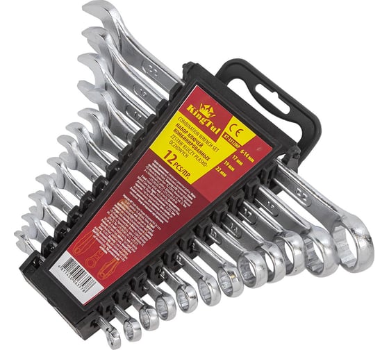 Изображение товара Набор комбинированных ключей KingTul KT-3312MP 12пр . (6-14, 17, 19,22мм) 3650 KT-3312MP(3650)