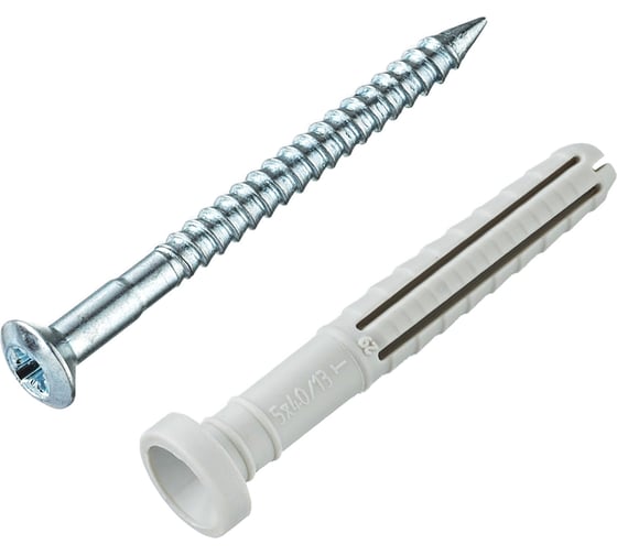 Изображение товара Дюбель-гвоздь Tecfi YZ цилиндр. манжета, нейлон, 5x40, 100 шт. пакет 148874