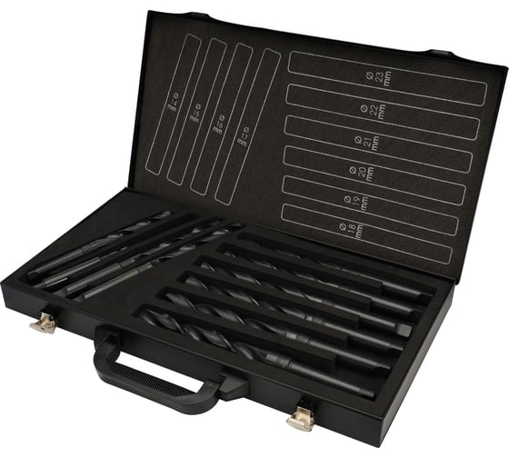 Изображение товара Набор сверл по металлу к/х H-Tools серия PRO 14-23 мм, HSS, DIN345, 10 шт 204001HT