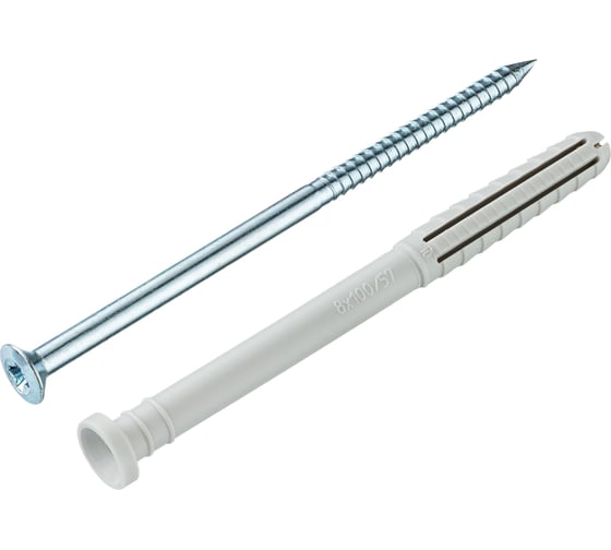 Изображение товара Дюбель-гвоздь Tecfi YZ цилиндр. манжета, нейлон, 8x100, 100 шт. пакет 148883