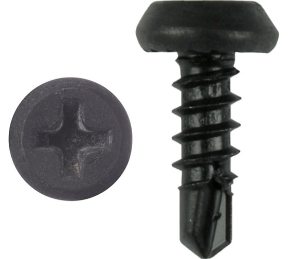 Изображение товара Саморез клоп со сверлом Квадра 3.5 x 9.5 головка полуцилиндр, фосфат, кop. 500 шт. 359530207500