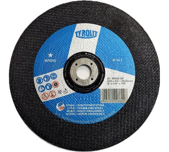 Изображение товара Круг шлифовальный Tyrolit 27 230х6х22,23 A30Q-BF 222865