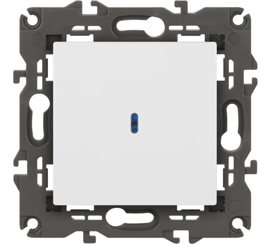 Изображение товара Выключатель ЭРА Elegance 14110201М с подсветкой, 10АХ250В, белый матовый Б0065783