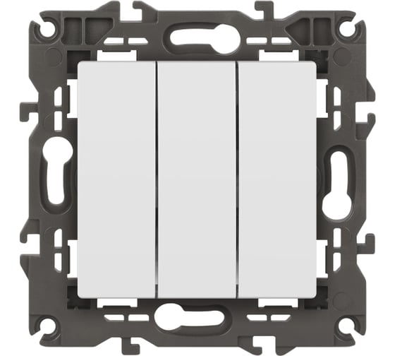 Изображение товара Выключатель ЭРА Elegance 14110701М тройной, 10АХ250В, белый матовый Б0065796