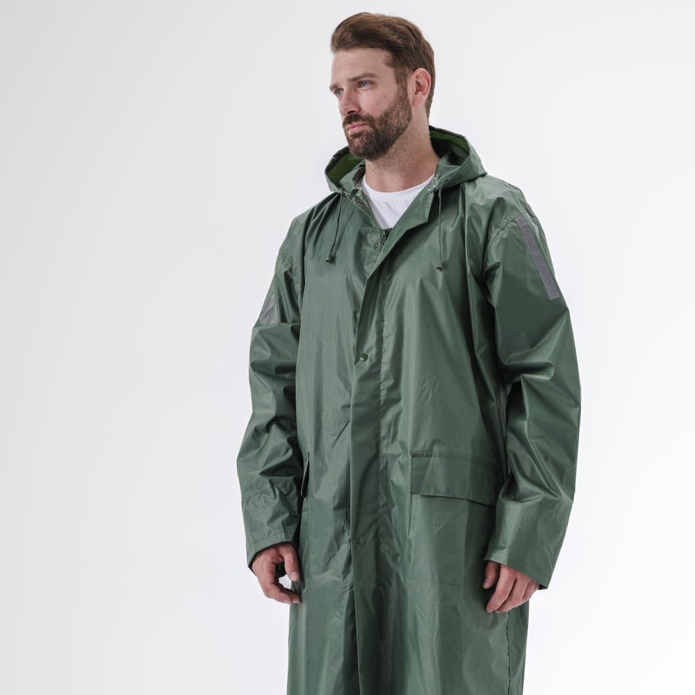 Изображение товара Влагозащитный плащ Delta Plus МА400 зеленый размер M для взрослых