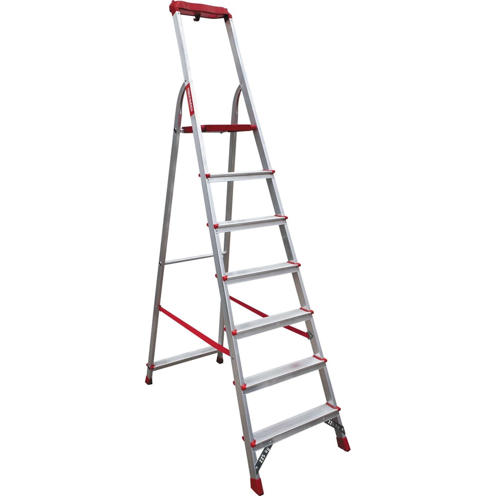 Изображение товара Профессиональная анодированная стремянка Новая Высота с органайзером, max нагр. 225 кг, 2К башмаки, NV 3115107A