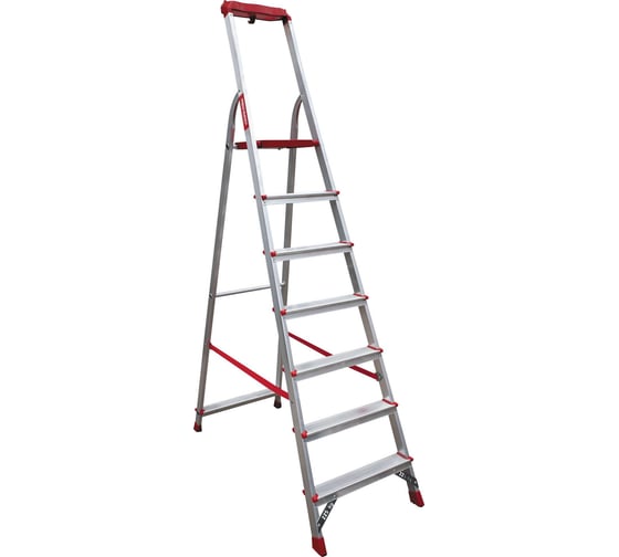 Изображение товара Профессиональная анодированная стремянка Новая Высота с органайзером, max нагр. 225 кг, 2К башмаки, NV 3115107A