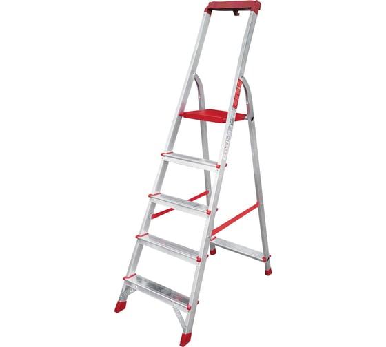 Изображение товара Профессиональная анодированная стремянка Новая Высота с органайзером, max нагр. 225 кг, NV 3115А, 2К башмаки, артикул 3115105A 3115105А