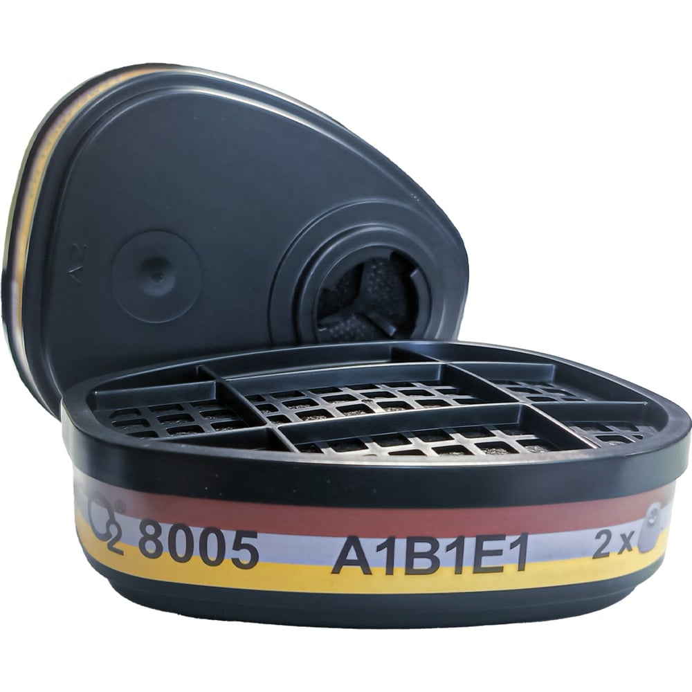 Изображение товара Фильтр угольный О2 А1B1Е1 8005 2 шт противогазовый защитный