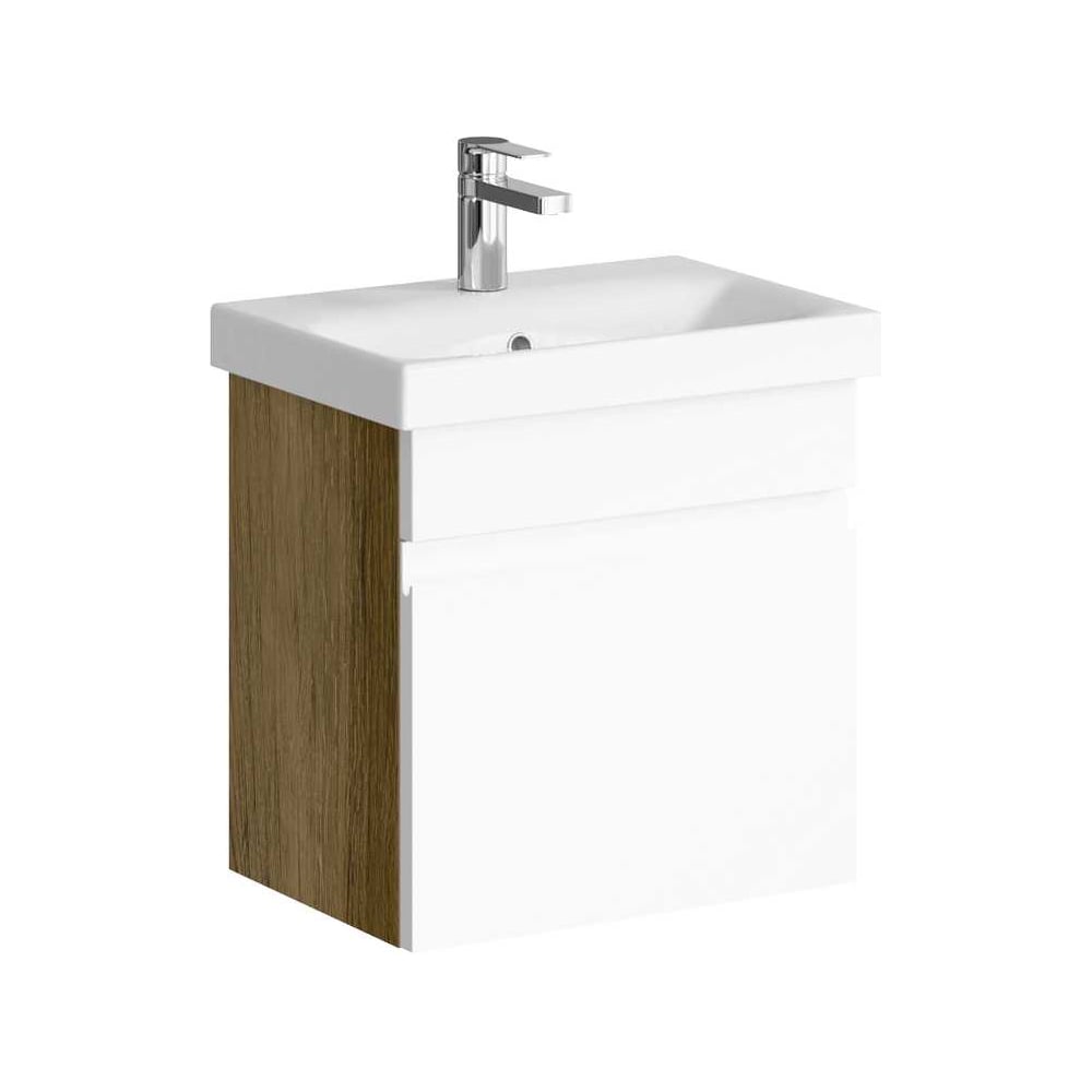 Изображение товара Подвесная тумба AQWELLA Smart 50 см в цвете тёмное дерево современный дизайн