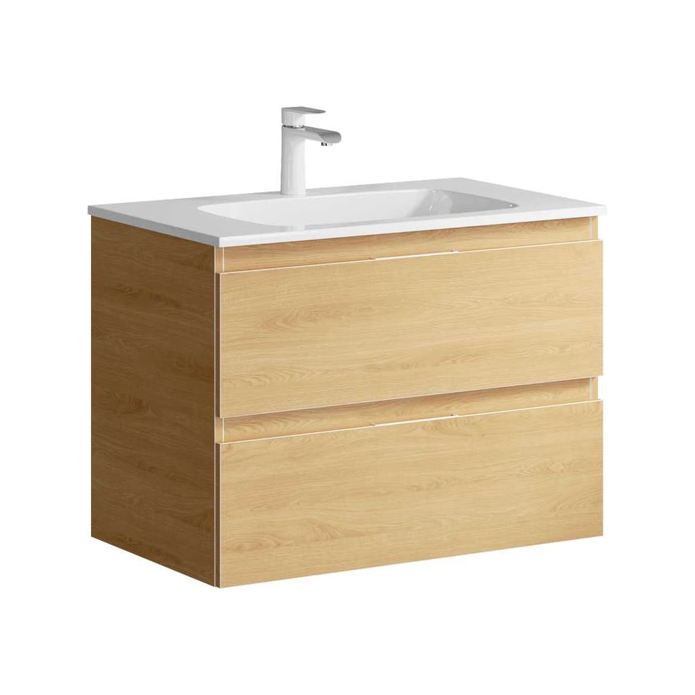 Изображение товара Подвесная тумба AQWELLA для ванной Акцент 75 см светлое дерево