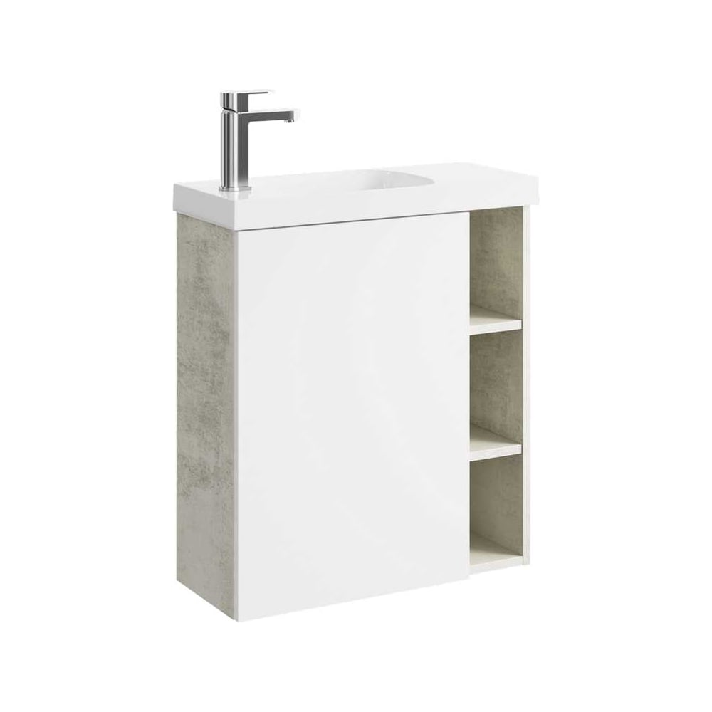 Изображение товара Аквела подвесная тумба для ванной Alba левая 60 см светлый камень