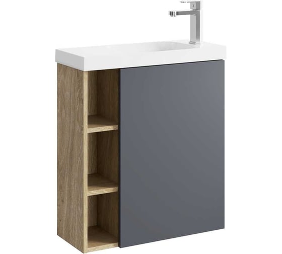 Изображение товара Подвесная тумба AQWELLA для ванной Alba для раковины 37604124 правая 60 см, дуб давос ALB0106RDD