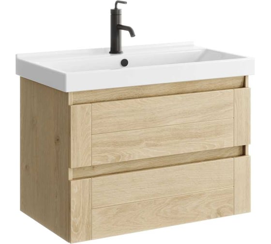 Изображение товара Подвесная тумба для ванной AQWELLA Astrid 80 см к раковине Фест 800 в цвете дерево светлое AST0108DD