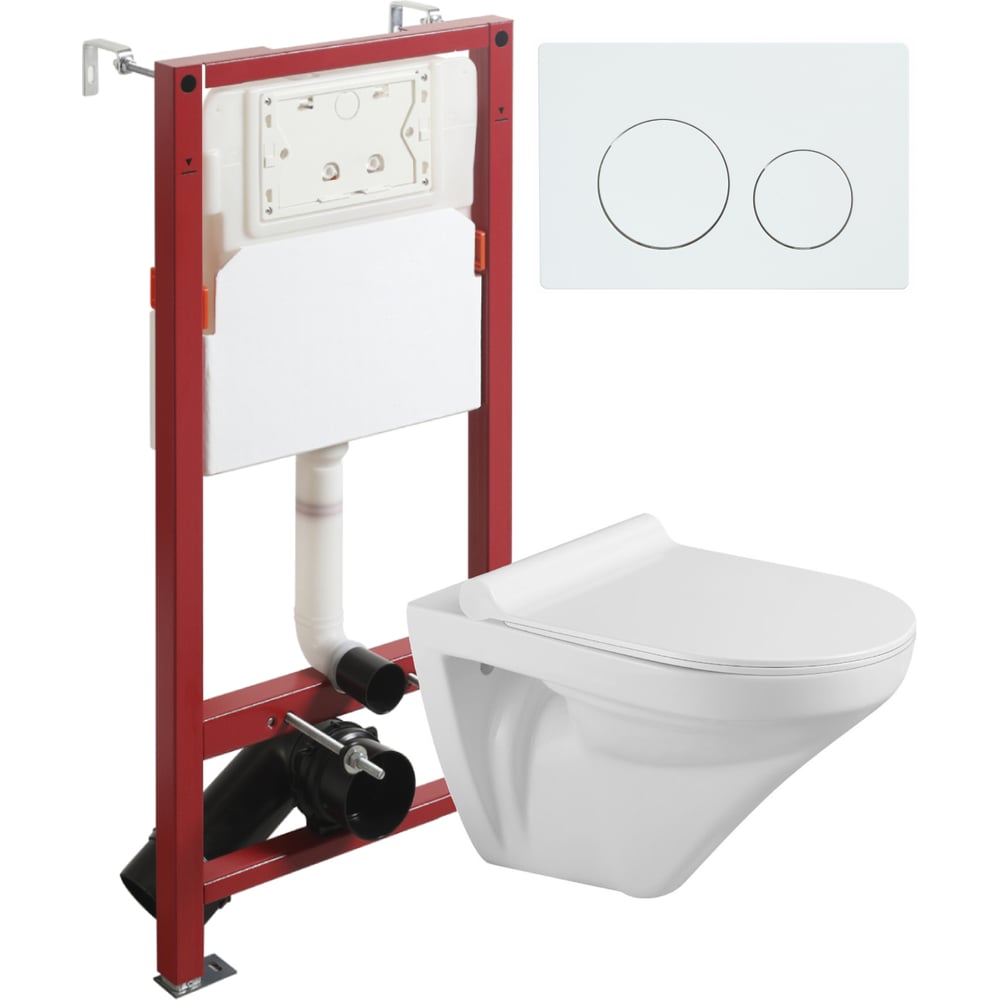 Изображение товара Унитаз подвесной безободковый Agger белый с инсталляцией и микролифтом