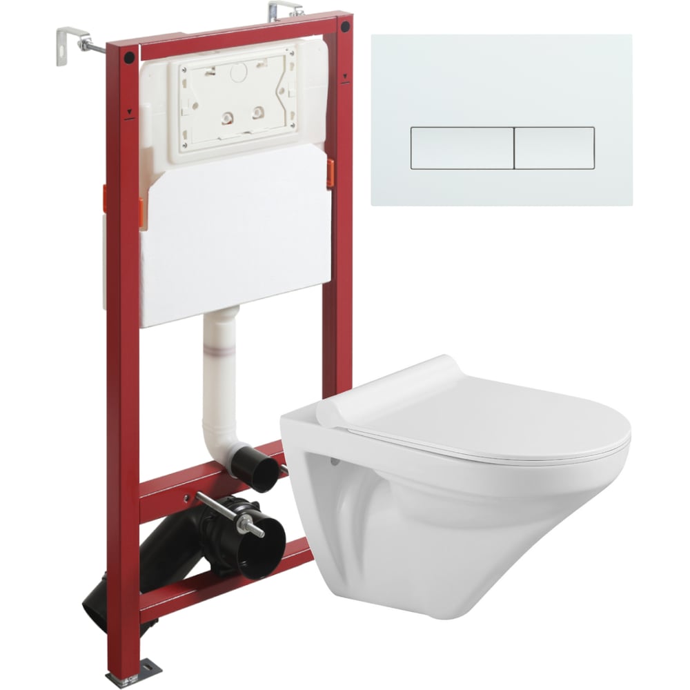 Изображение товара Унитаз подвесной безободковый Agger белый с инсталляцией и микролифтом