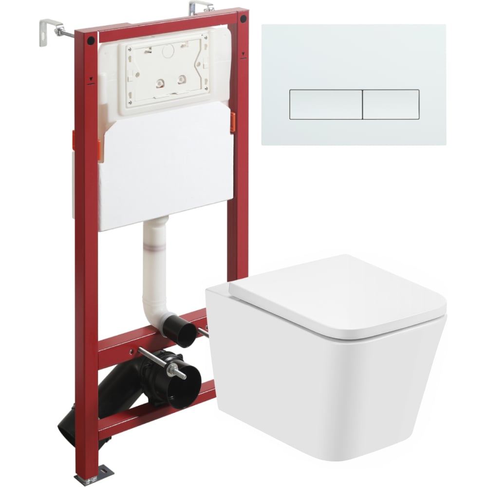 Изображение товара Подвесной безободковый унитаз Agger белого цвета с микролифтом и системой антивсплеск