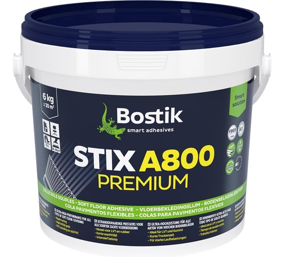Изображение товара Высокоэффективный клей для LVT, ПВХ, каучука 6 кг Bostik A800 PREMIUM 50009033